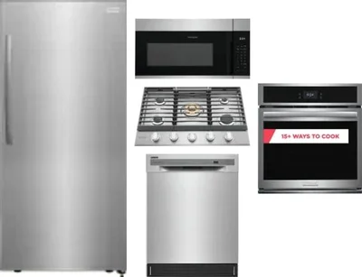 5 Piece Package Includes Refrigerator, Cooktop, Wall Oven, Microwave And Dishwasher