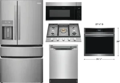 5 Piece Package Includes Refrigerator, Cooktop, Wall Oven, Microwave And Dishwasher