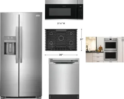 5 Piece Package Includes Refrigerator, Cooktop, Wall Oven, Microwave And Dishwasher