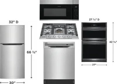 5 Piece Package Includes Refrigerator, Cooktop, Wall Oven, Microwave And Dishwasher