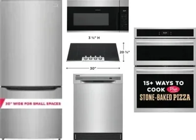 5 Piece Package Includes Refrigerator, Cooktop, Wall Oven, Microwave And Dishwasher