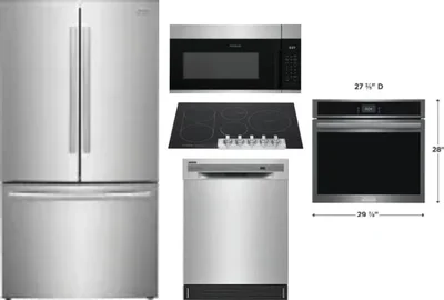 5 Piece Package Includes Refrigerator, Cooktop, Wall Oven, Microwave And Dishwasher