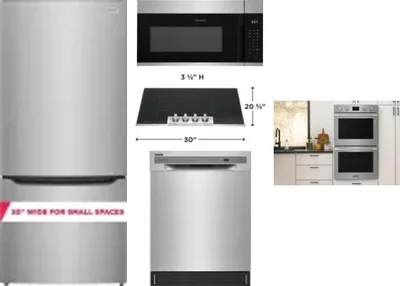 5 Piece Package Includes Refrigerator, Cooktop, Wall Oven, Microwave And Dishwasher