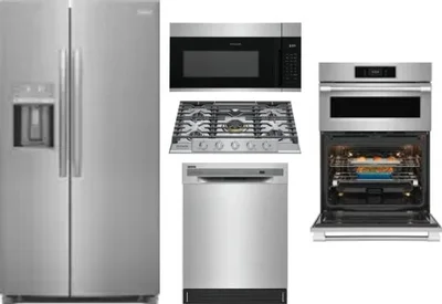 5 Piece Package Includes Refrigerator, Cooktop, Wall Oven, Microwave And Dishwasher