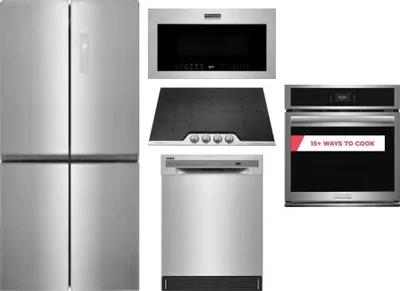 5 Piece Package Includes Refrigerator, Cooktop, Wall Oven, Microwave And Dishwasher