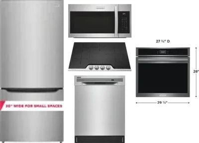 5 Piece Package Includes Refrigerator, Cooktop, Wall Oven, Microwave And Dishwasher