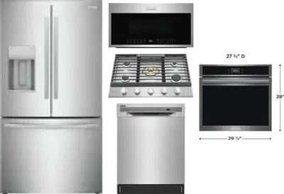 5 Piece Package Includes Refrigerator, Cooktop, Wall Oven, Microwave And Dishwasher