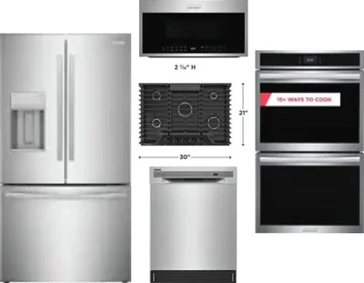 5 Piece Package Includes Refrigerator, Cooktop, Wall Oven, Microwave And Dishwasher