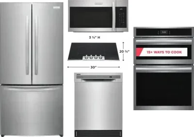 5 Piece Package Includes Refrigerator, Cooktop, Wall Oven, Microwave And Dishwasher