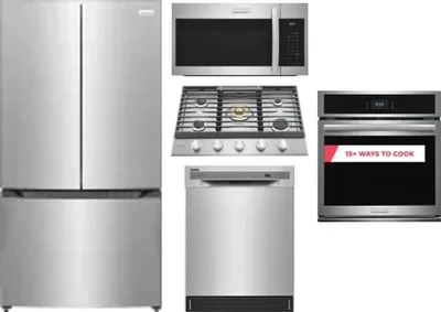 5 Piece Package Includes Refrigerator, Cooktop, Wall Oven, Microwave And Dishwasher