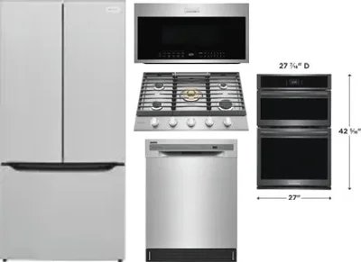 5 Piece Package Includes Refrigerator, Cooktop, Wall Oven, Microwave And Dishwasher