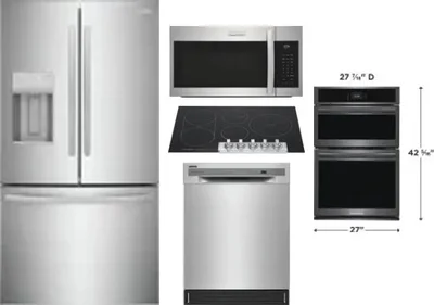 5 Piece Package Includes Refrigerator, Cooktop, Wall Oven, Microwave And Dishwasher