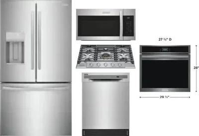 5 Piece Package Includes Refrigerator, Cooktop, Wall Oven, Microwave And Dishwasher