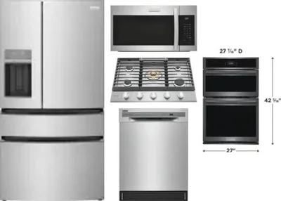 5 Piece Package Includes Refrigerator, Cooktop, Wall Oven, Microwave And Dishwasher