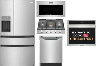 5 Piece Package Includes Refrigerator, Cooktop, Wall Oven, Microwave And Dishwasher
