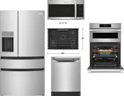 5 Piece Package Includes Refrigerator, Cooktop, Wall Oven, Microwave And Dishwasher