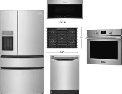 5 Piece Package Includes Refrigerator, Cooktop, Wall Oven, Microwave And Dishwasher