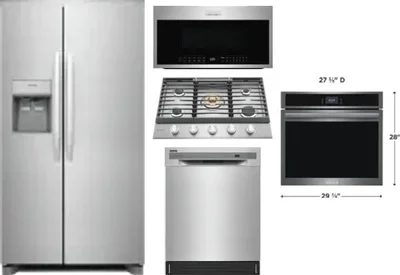 5 Piece Package Includes Refrigerator, Cooktop, Wall Oven, Microwave And Dishwasher