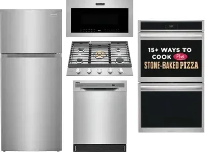 5 Piece Package Includes Refrigerator, Cooktop, Wall Oven, Microwave And Dishwasher