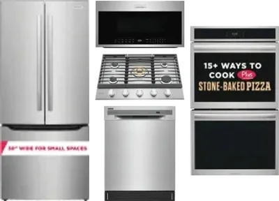 5 Piece Package Includes Refrigerator, Cooktop, Wall Oven, Microwave And Dishwasher