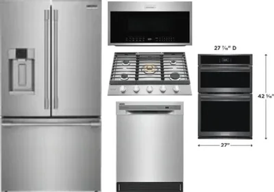 5 Piece Package Includes Refrigerator, Cooktop, Wall Oven, Microwave And Dishwasher