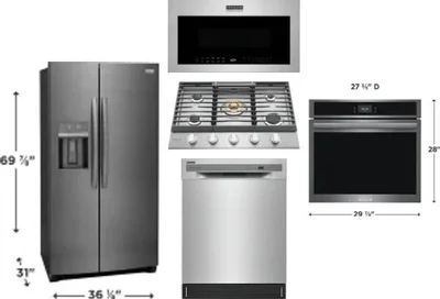 5 Piece Package Includes Refrigerator, Cooktop, Wall Oven, Microwave And Dishwasher