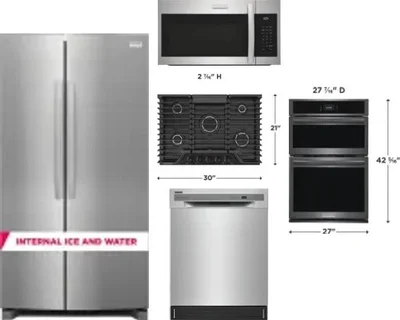 5 Piece Package Includes Refrigerator, Cooktop, Wall Oven, Microwave And Dishwasher