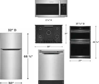5 Piece Package Includes Refrigerator, Cooktop, Wall Oven, Microwave And Dishwasher