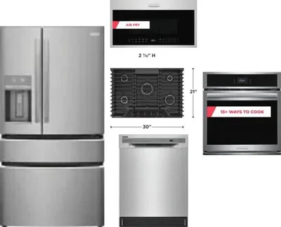 5 Piece Package Includes Refrigerator, Cooktop, Wall Oven, Microwave And Dishwasher