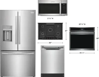5 Piece Package Includes Refrigerator, Cooktop, Wall Oven, Microwave And Dishwasher