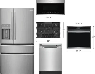 5 Piece Package Includes Refrigerator, Cooktop, Wall Oven, Microwave And Dishwasher