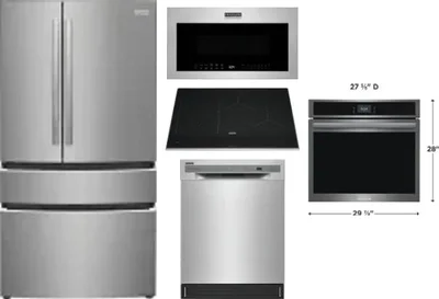 5 Piece Package Includes Refrigerator, Cooktop, Wall Oven, Microwave And Dishwasher