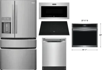 5 Piece Package Includes Refrigerator, Cooktop, Wall Oven, Microwave And Dishwasher