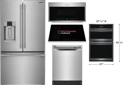 5 Piece Package Includes Refrigerator, Cooktop, Wall Oven, Microwave And Dishwasher
