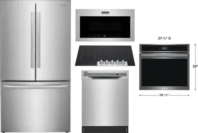5 Piece Package Includes Refrigerator, Cooktop, Wall Oven, Microwave And Dishwasher
