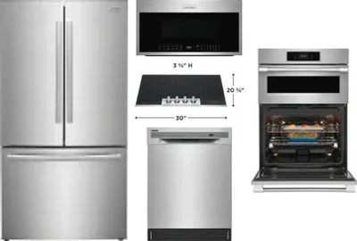 5 Piece Package Includes Refrigerator, Cooktop, Wall Oven, Microwave And Dishwasher