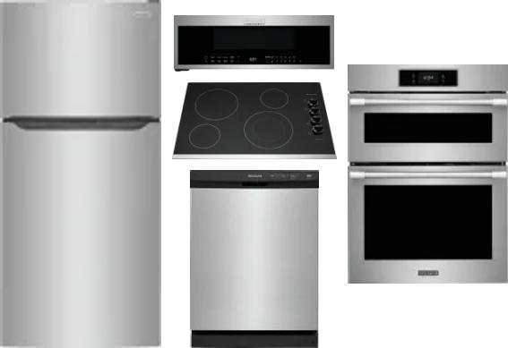 5 Piece Package Includes Refrigerator, Cooktop, Wall Oven, Microwave And Dishwasher