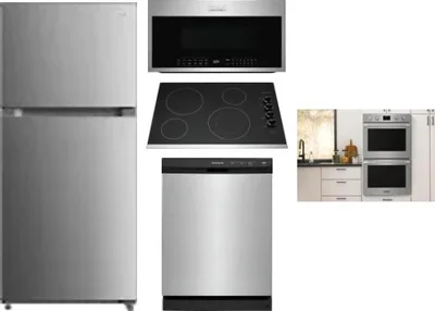 5 Piece Package Includes Refrigerator, Cooktop, Wall Oven, Microwave And Dishwasher