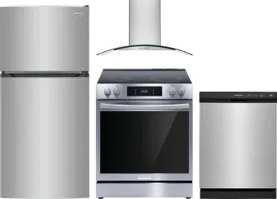 4 Piece Package Includes Refrigerator, Range, Hood And Dishwasher