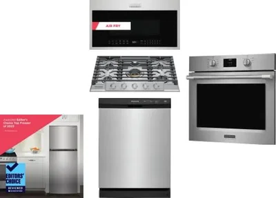5 Piece Package Includes Refrigerator, Cooktop, Wall Oven, Microwave And Dishwasher