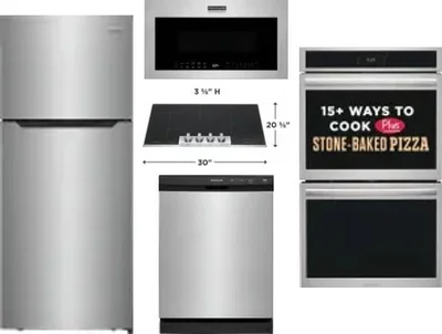 5 Piece Package Includes Refrigerator, Cooktop, Wall Oven, Microwave And Dishwasher