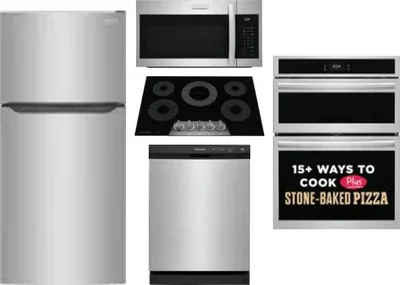 5 Piece Package Includes Refrigerator, Cooktop, Wall Oven, Microwave And Dishwasher