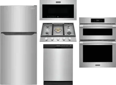 5 Piece Package Includes Refrigerator, Cooktop, Wall Oven, Microwave And Dishwasher