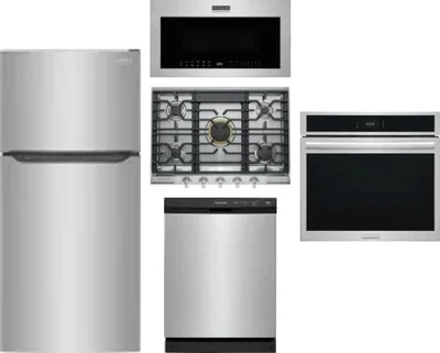 5 Piece Package Includes Refrigerator, Cooktop, Wall Oven, Microwave And Dishwasher