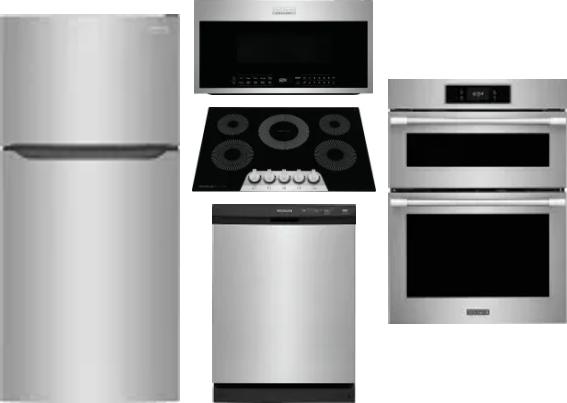 5 Piece Package Includes Refrigerator, Cooktop, Wall Oven, Microwave And Dishwasher