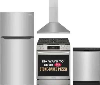 4 Piece Package Includes Refrigerator, Range, Hood And Dishwasher