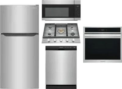 5 Piece Package Includes Refrigerator, Cooktop, Wall Oven, Microwave And Dishwasher