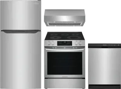 4 Piece Package Includes Refrigerator, Range, Hood And Dishwasher