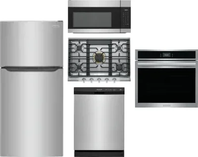 5 Piece Package Includes Refrigerator, Cooktop, Wall Oven, Microwave And Dishwasher
