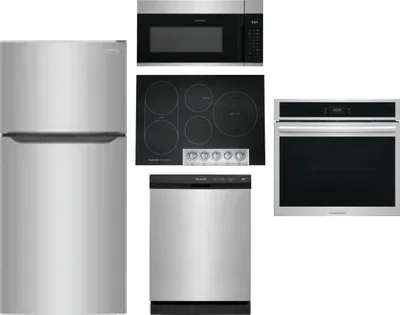5 Piece Package Includes Refrigerator, Cooktop, Wall Oven, Microwave And Dishwasher